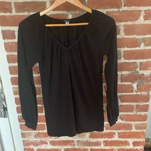 LA Made black long bell sleeve shirt M new